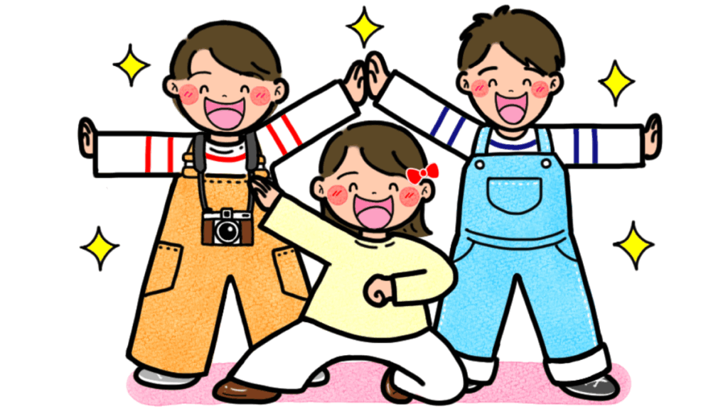 トリプルクリエイターがポーズをとっているイラスト画像