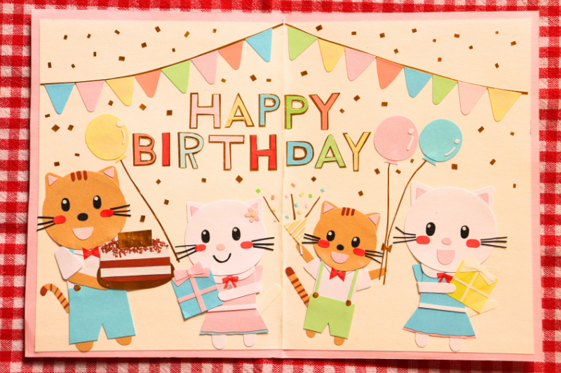 手作りバースデーカードの内側の画像